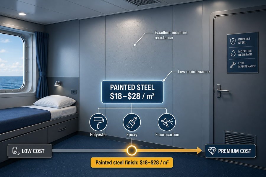 Painted Steel Finish Marine Panel Cost