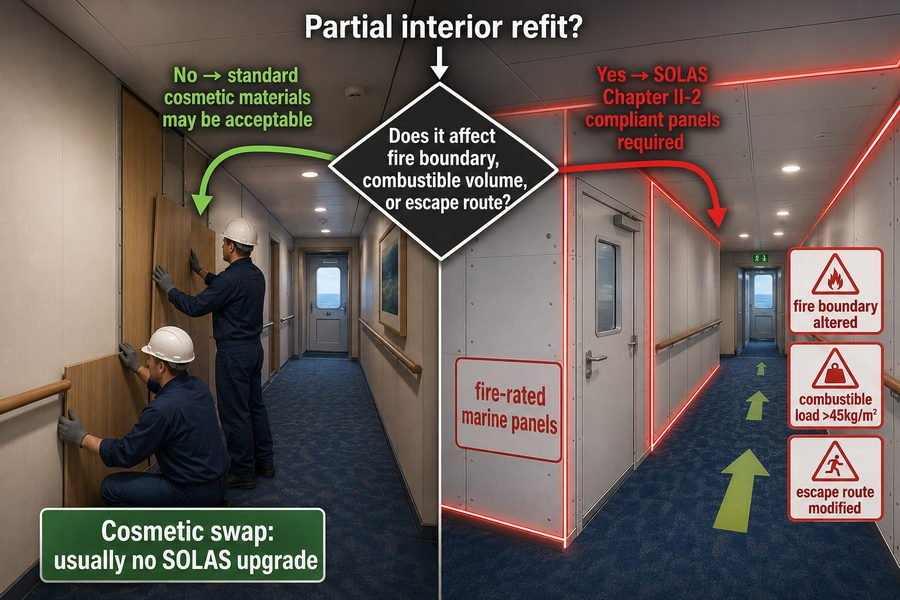 Partial Interior Refit SOLAS Panel Requirement