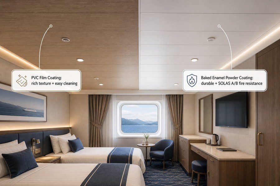 Passenger Cabin Marine Ceiling Panel Finish Options