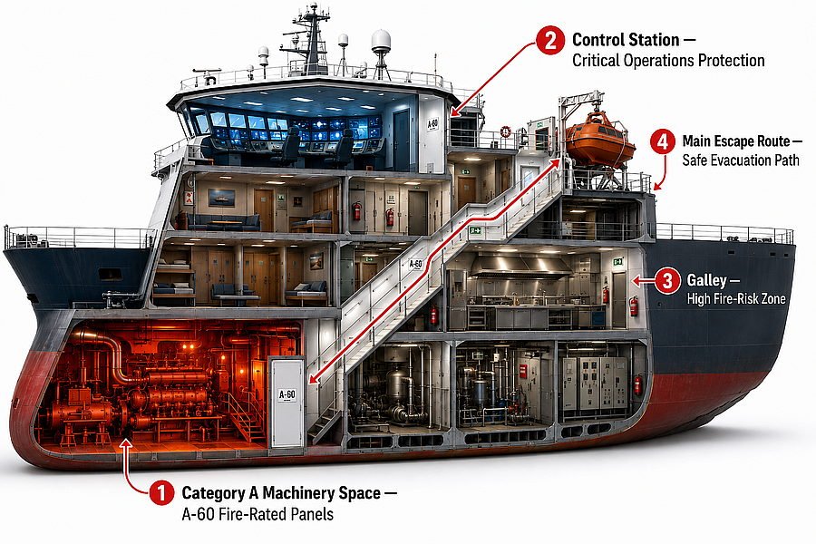 SOLAS A-60 Marine Panel Zones