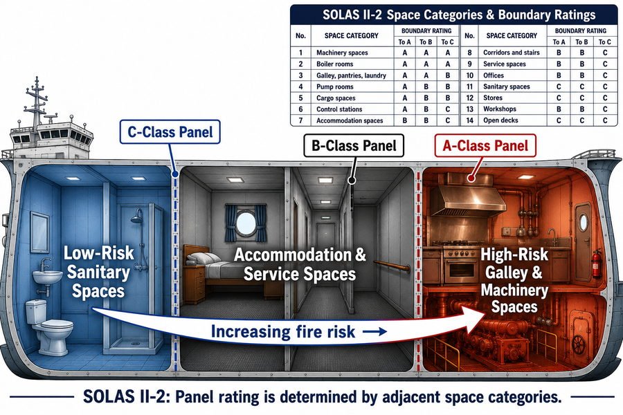 SOLAS II 2 Fire Zone Panel Selection