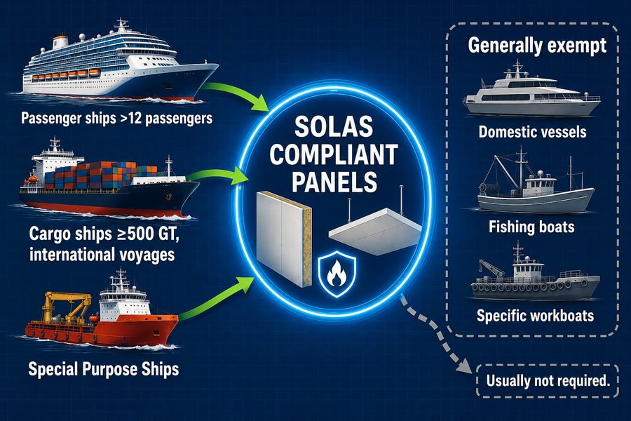 SOLAS Panel Requirements by Vessel Type