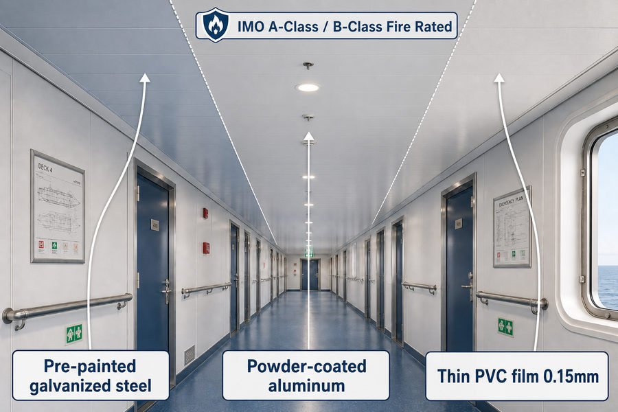 Ship Corridor Ceiling Panel Finishes