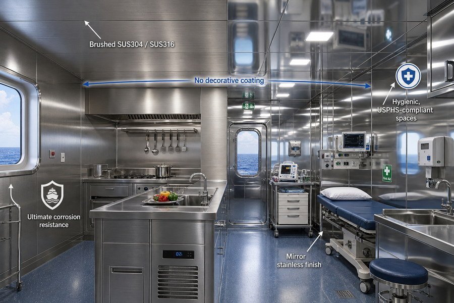 Stainless Steel Finish Marine Panels