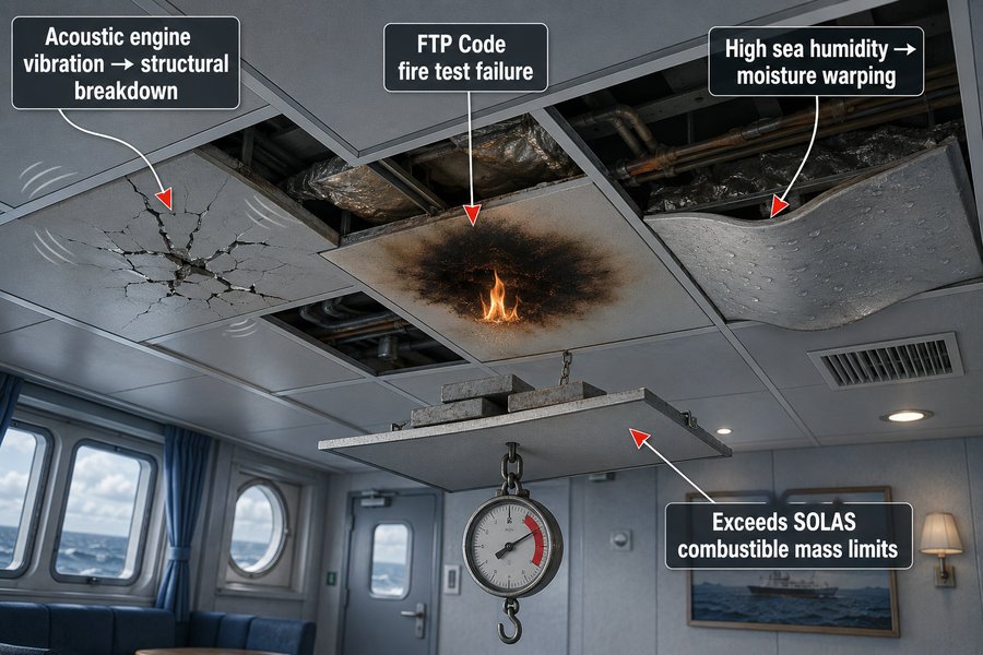 Substituted Ceiling Panel Acceptance Failures