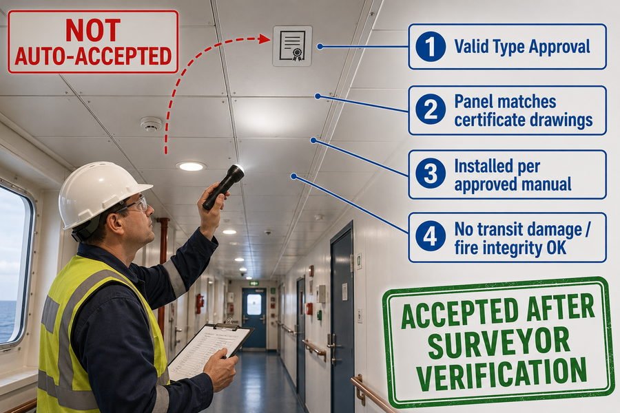 Type Approved Ceiling Panels Not Auto Accepted