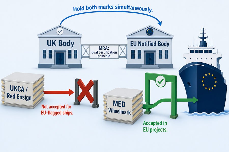 UKCA vs MED Wheelmark for EU Ships