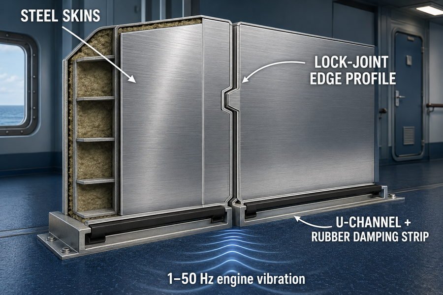 Vessel Vibration Accommodation Panel Construction