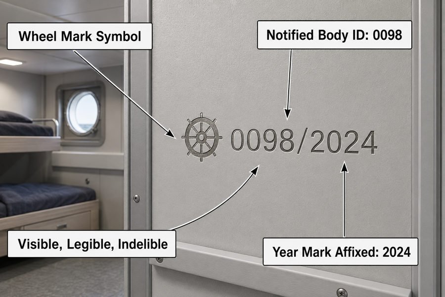 Wheel Mark ID Number Marine Panel