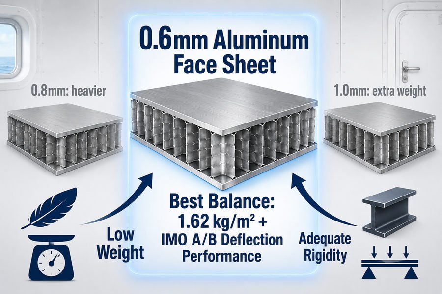 0.6mm Aluminum Face Sheet Weight Rigidity Balance