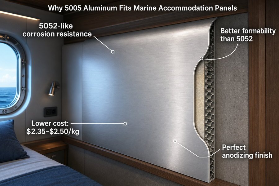 5005 Aluminum Face Sheet for Marine Panels
