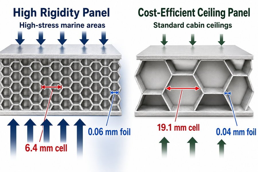Aluminum Honeycomb Cell Geometry Rigidity Comparison