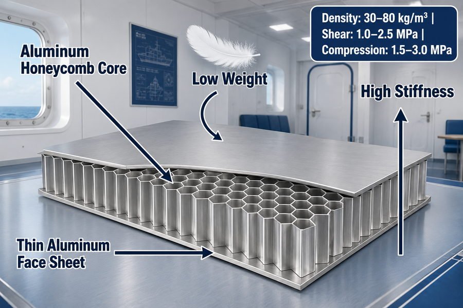 Aluminum Honeycomb Core Marine Accommodation Panel