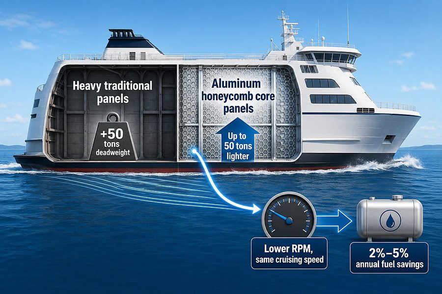 Aluminum Honeycomb Marine Panel Fuel Savings