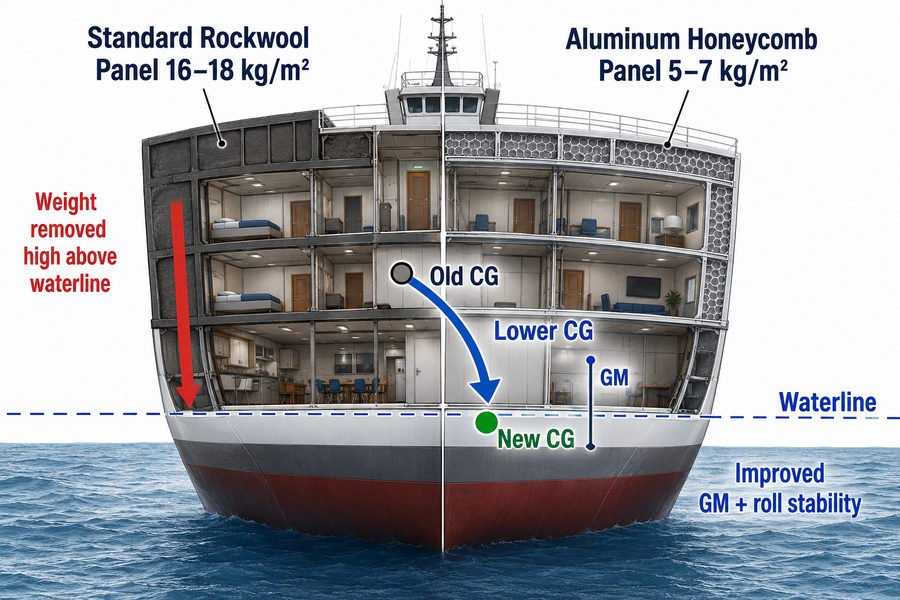 Aluminum Honeycomb Panels Lower Vessel CG