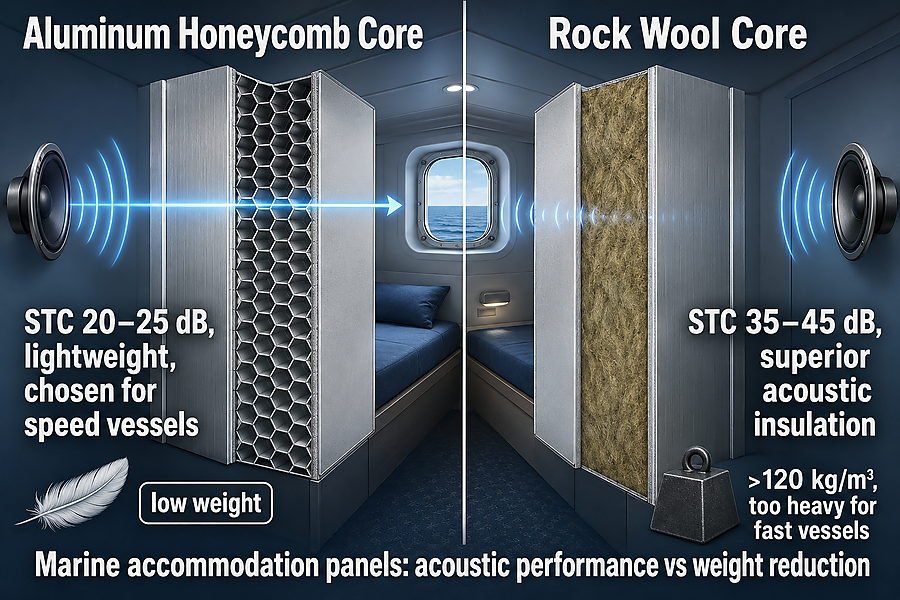Aluminum Honeycomb vs Rock Wool Marine Panel Core
