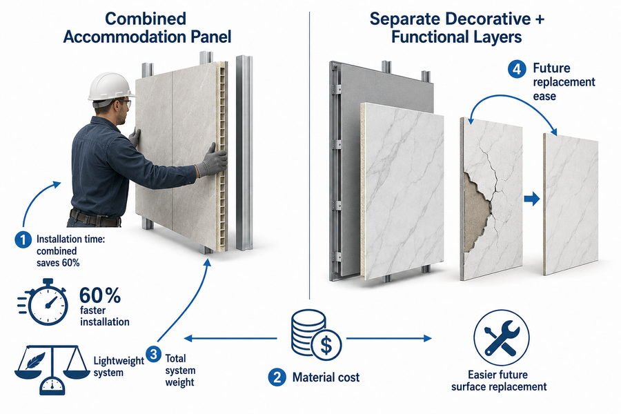 Combined Accommodation Panel vs Separate Layer System