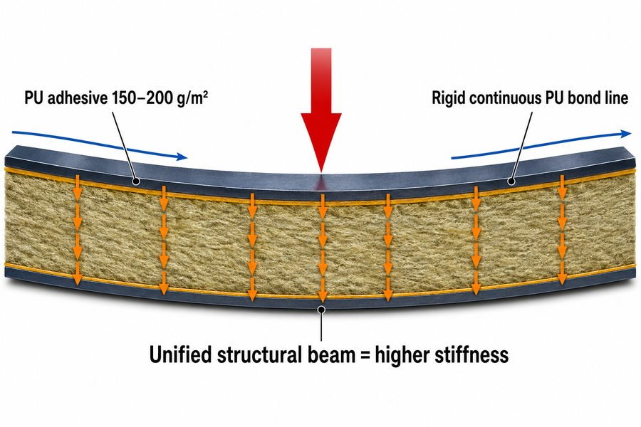 Core to Steel Face Bonding