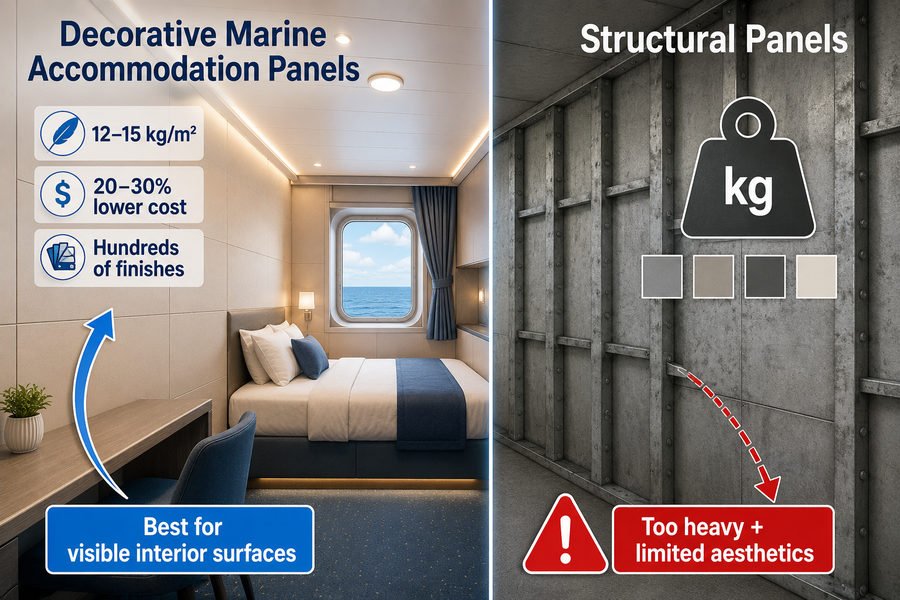 Decorative Marine Panels for Visible Interiors
