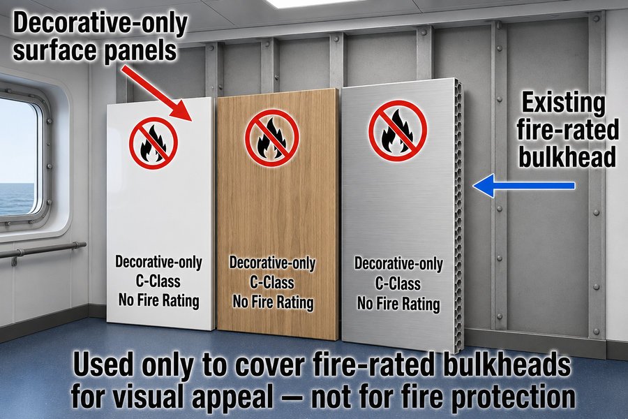 Decorative Only Marine Panels No Fire Rating