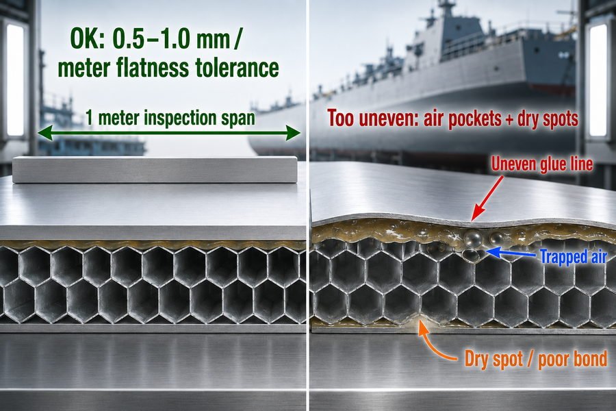 Face Sheet Flatness Tolerance for Honeycomb Panel Lamination