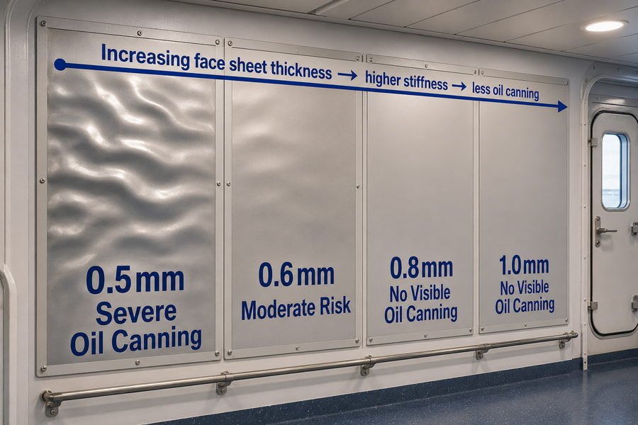 Face Sheet Thickness Oil Canning Effect