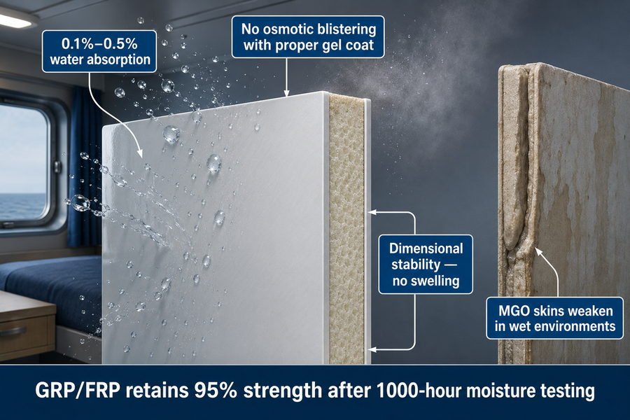 GRP FRP Face Sheet Moisture Tolerance