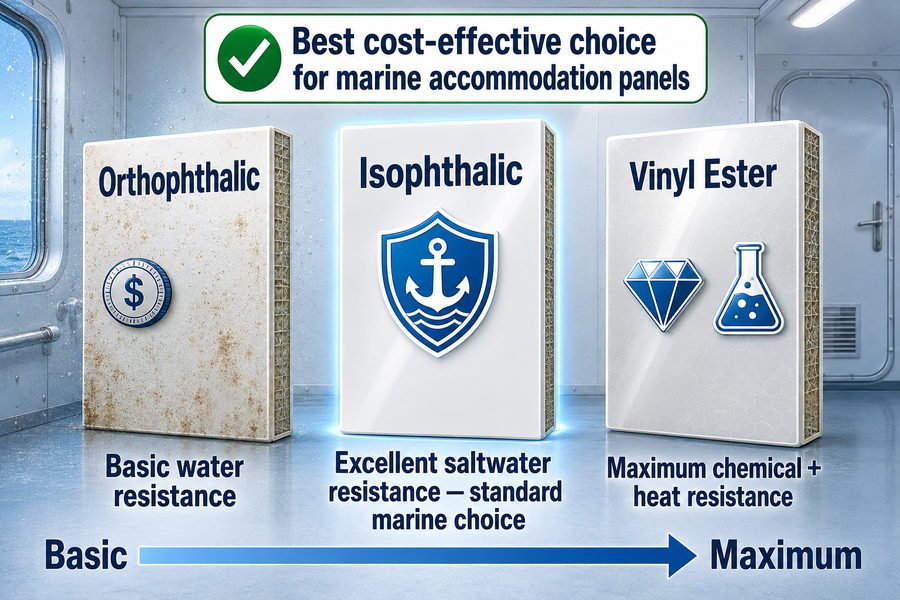 GRP FRP Face Sheet Resin Corrosion Resistance Comparison