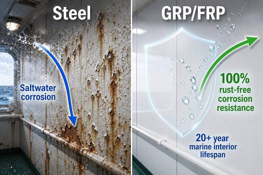 GRP FRP Face Sheet Saltwater Corrosion Resistance