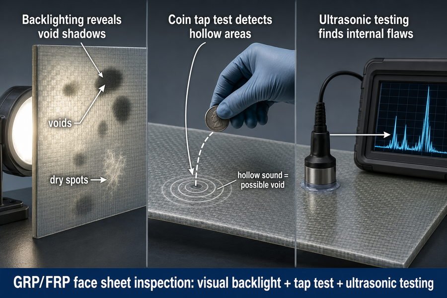 GRP FRP Face Sheet Void Dry Spot Inspection