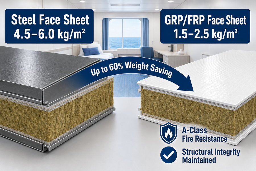 GRP FRP Face Sheet Weight Comparison
