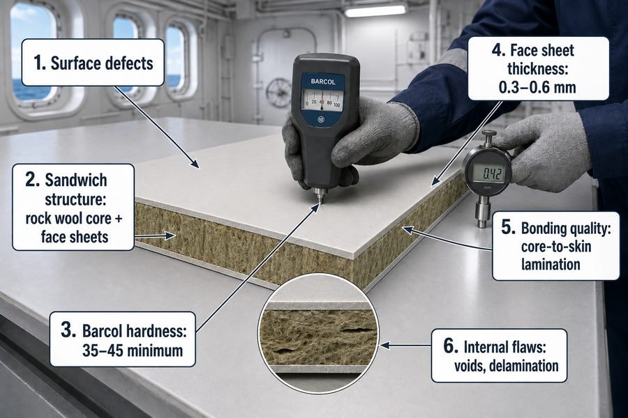 GRP FRP Marine Panel Face Sheet Quality Inspection