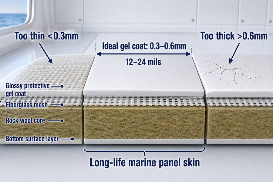 GRP FRP Marine Panel Gel Coat Thickness