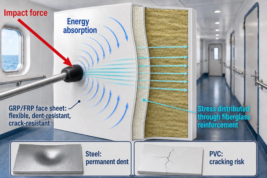 GRP FRP Marine Panel Impact Absorption