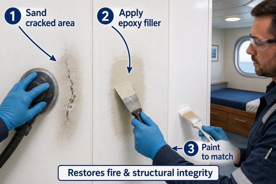 GRP FRP Panel Skin Impact Repair