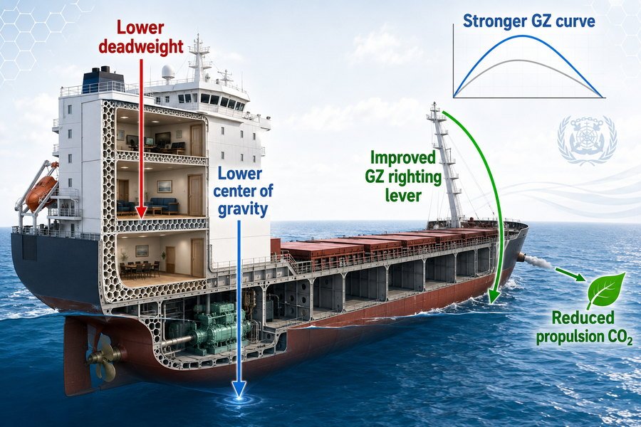 Honeycomb Marine Panels IMO Stability EEDI Benefits