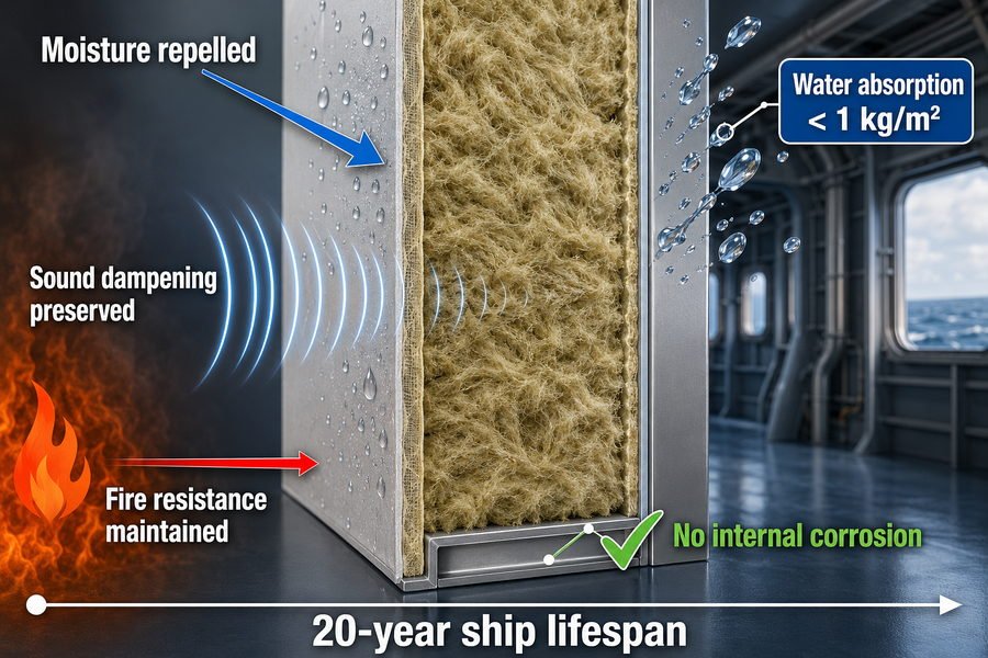 Hydrophobic Rock Wool Core Performance Protection