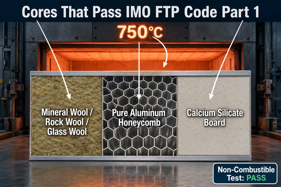 IMO FTP Passing Marine Panel Cores