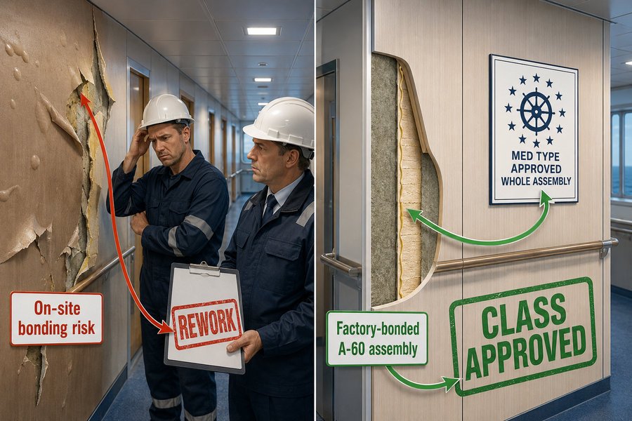 MED Approved A60 Panels Avoid Class Rework