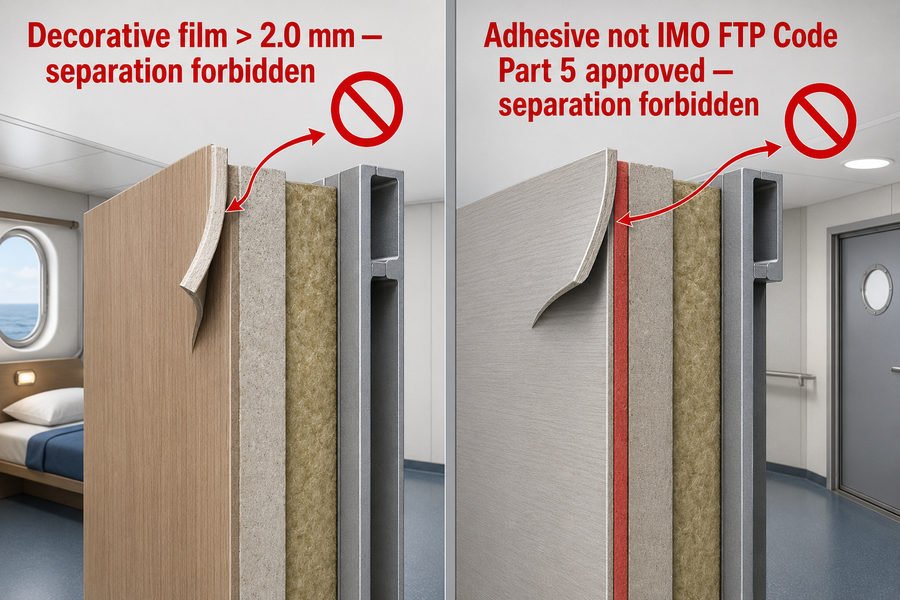 MED Decorative Finish Separation Rules