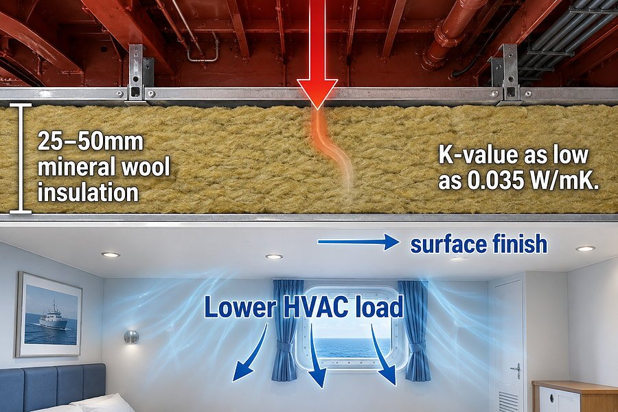 Marine Accommodation Ceiling Thermal Insulation Cutaway
