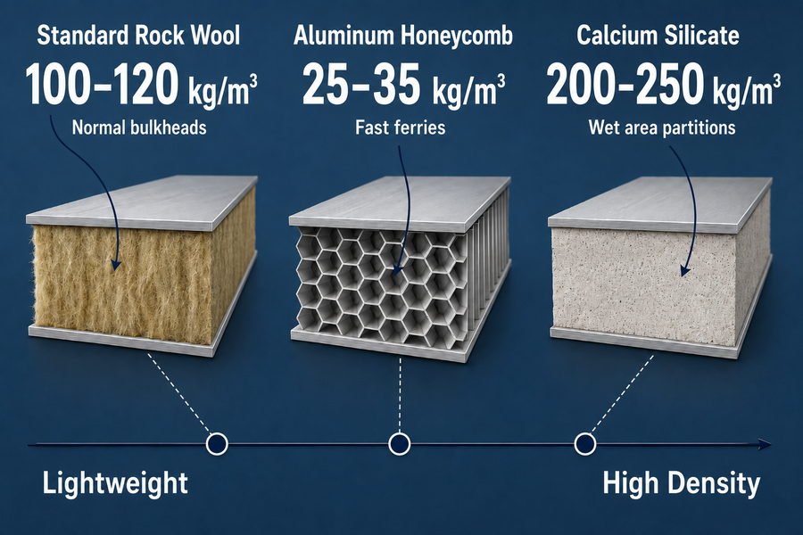 Marine Accommodation Panel Core Density Ranges