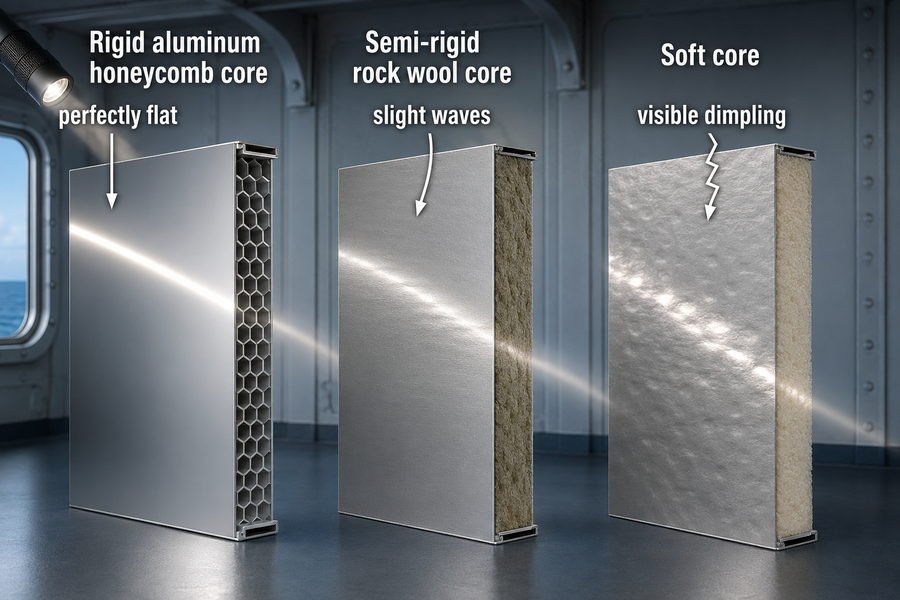 Marine Accommodation Panel Core Flatness Comparison