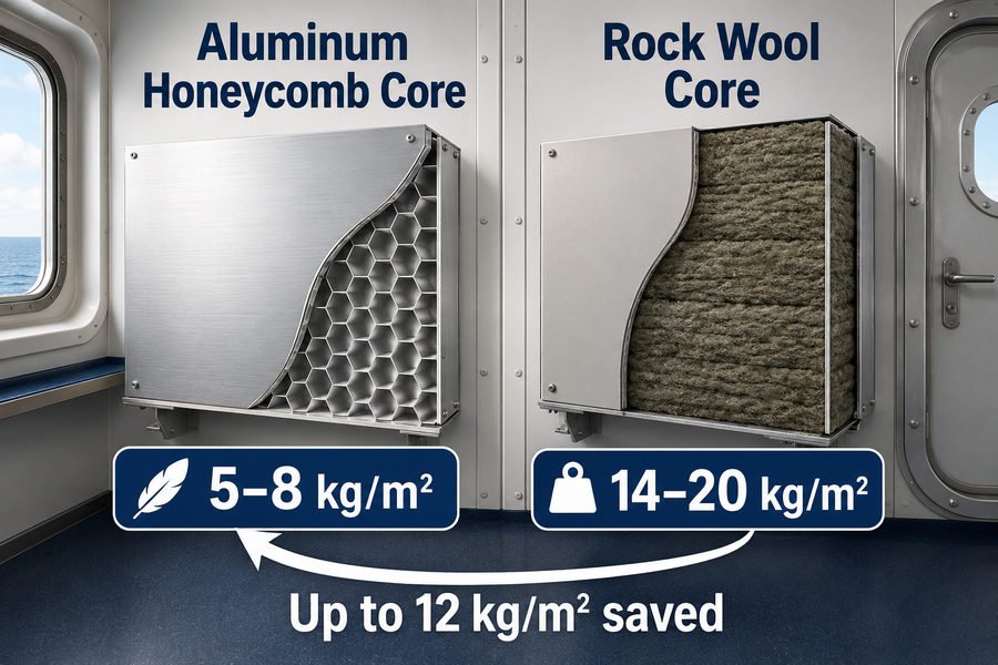 Marine Accommodation Panel Core Weight Comparison