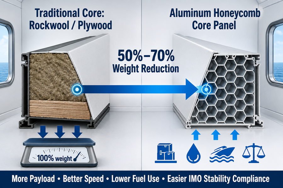 Marine Accommodation Panel Weight Advantage