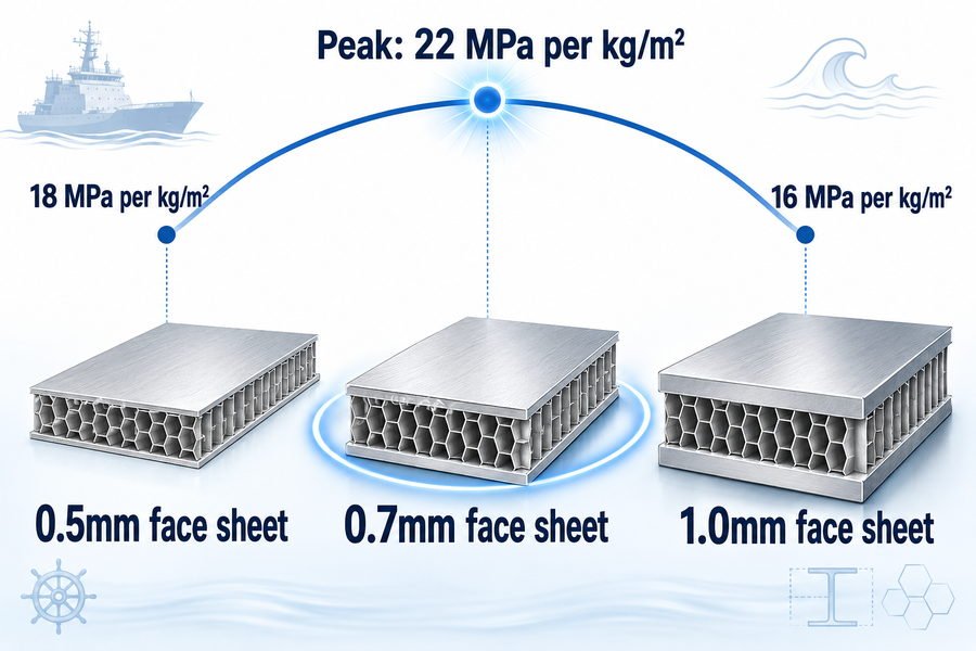 Marine Aluminum Honeycomb Face Sheet Ratio Comparison