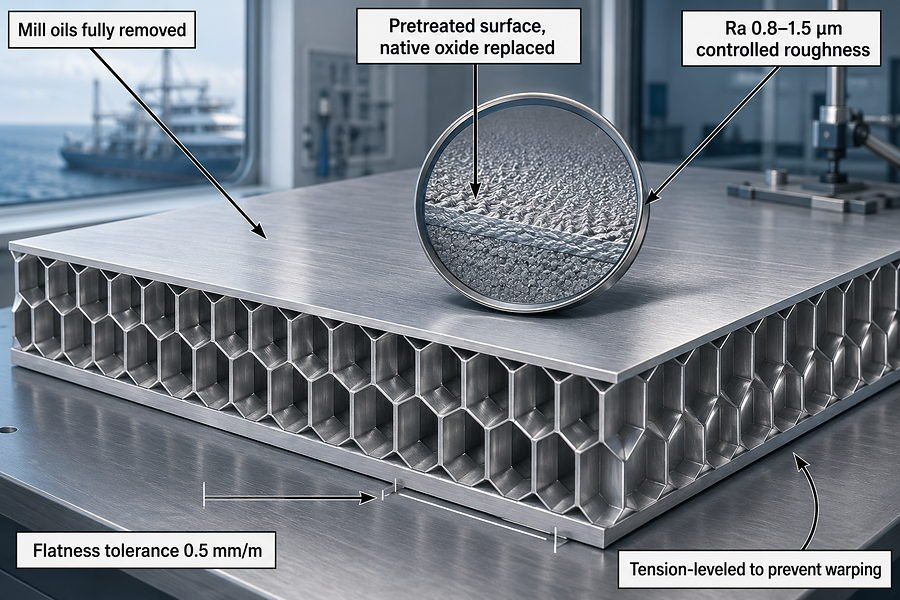 Marine Aluminum Honeycomb Panel Face Sheet Conditions