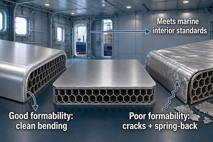 Marine Aluminum Honeycomb Panel Face Sheet Formability