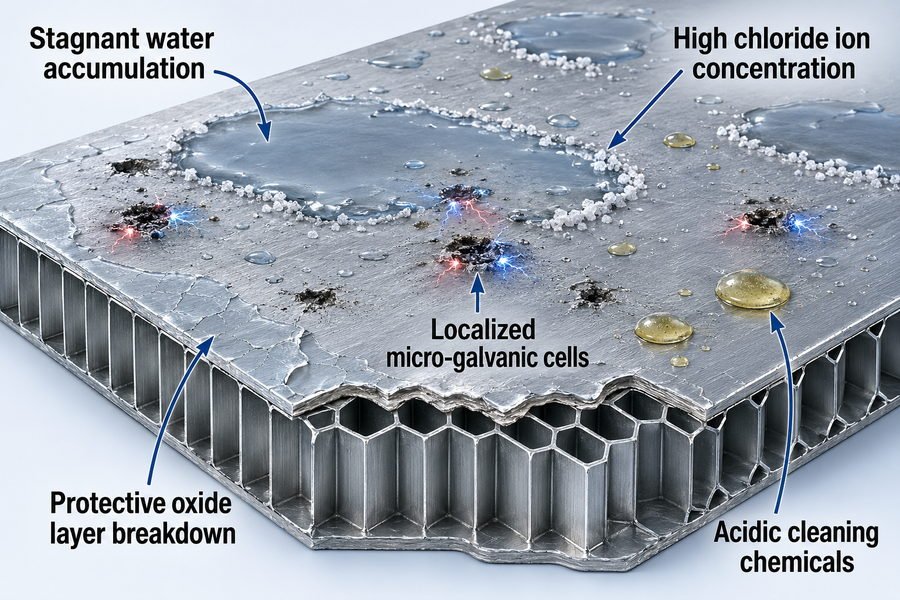 Marine Aluminum Honeycomb Panel Face Sheet Pitting