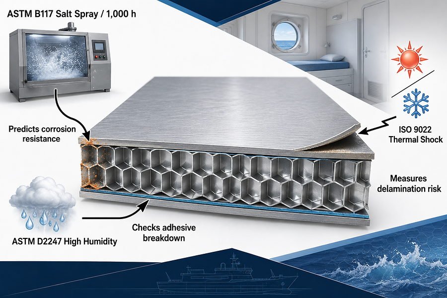 Marine Honeycomb Panel Aging Tests
